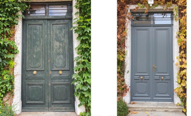 Installation et pose de menuiseries avec remplacement à l'identique comparaison "avant - après", Villefranche-sur-Saône, Menuiserie Alexandre Brosse